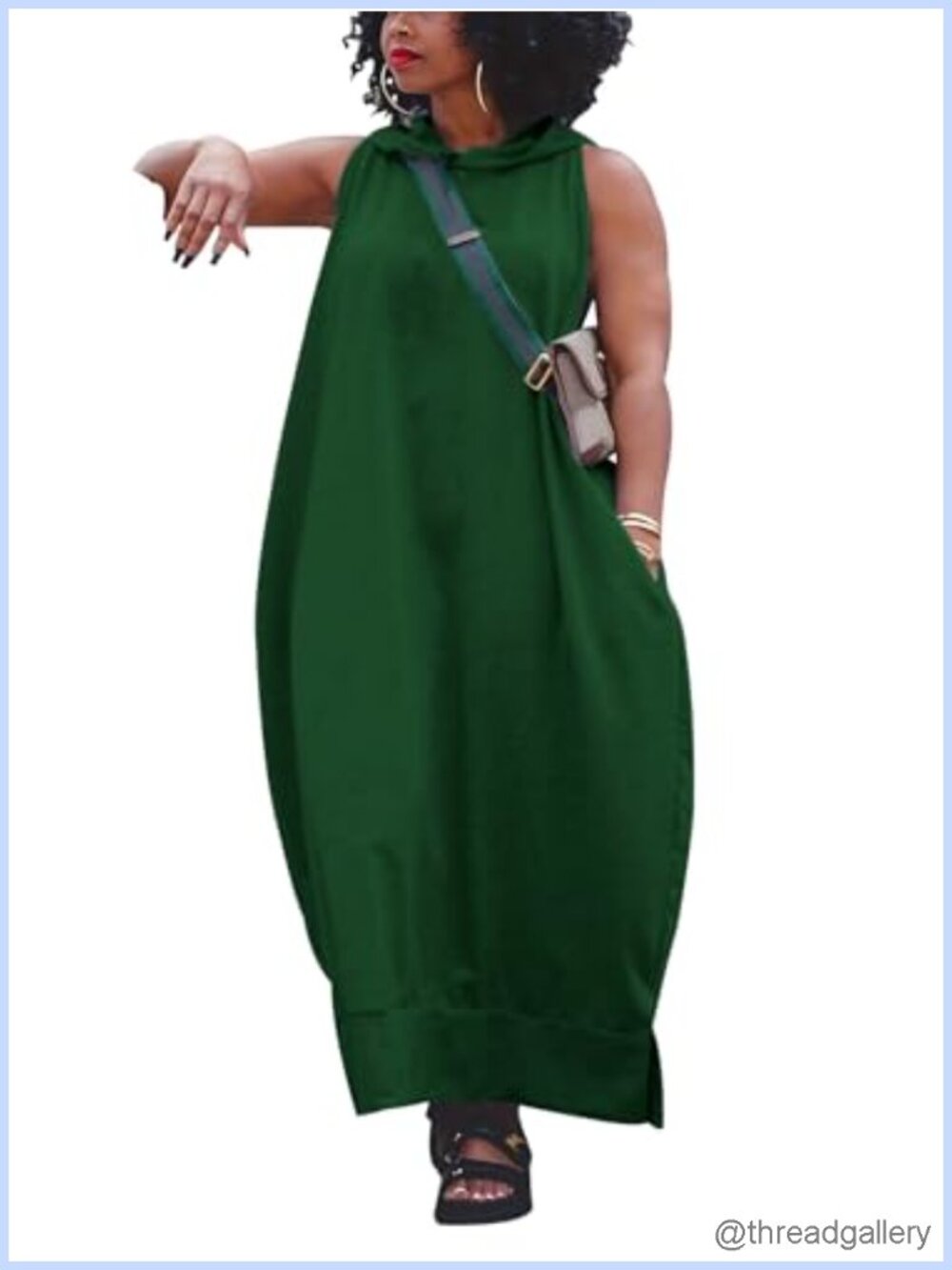Oversized Sleeveless Maxi Dress with Pockets Summer Casual